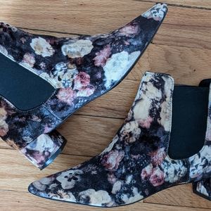Topshop velvet floral boots